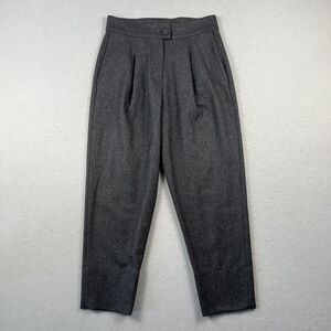 Catherine‎ Andre Wool Tapered Leg Pants Women’s 36 Black Pleated High Rise